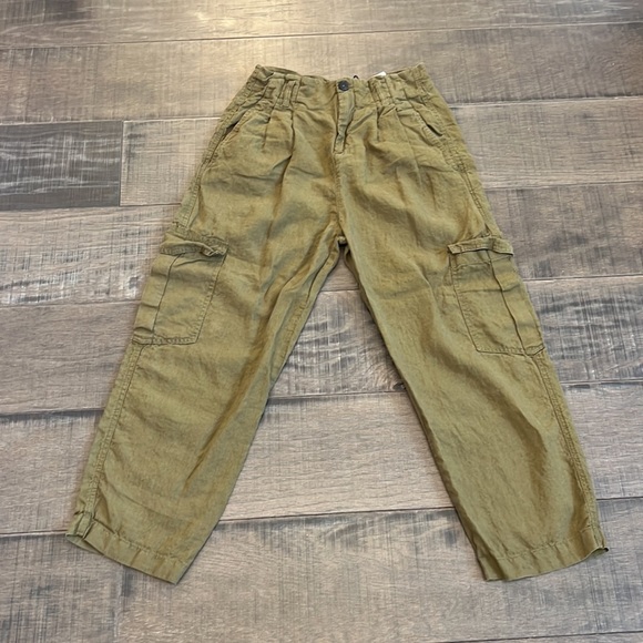 ZARA 100% LINEN CARGO OANTS SIZE S HIGH WAISTED - Picture 4 of 16
